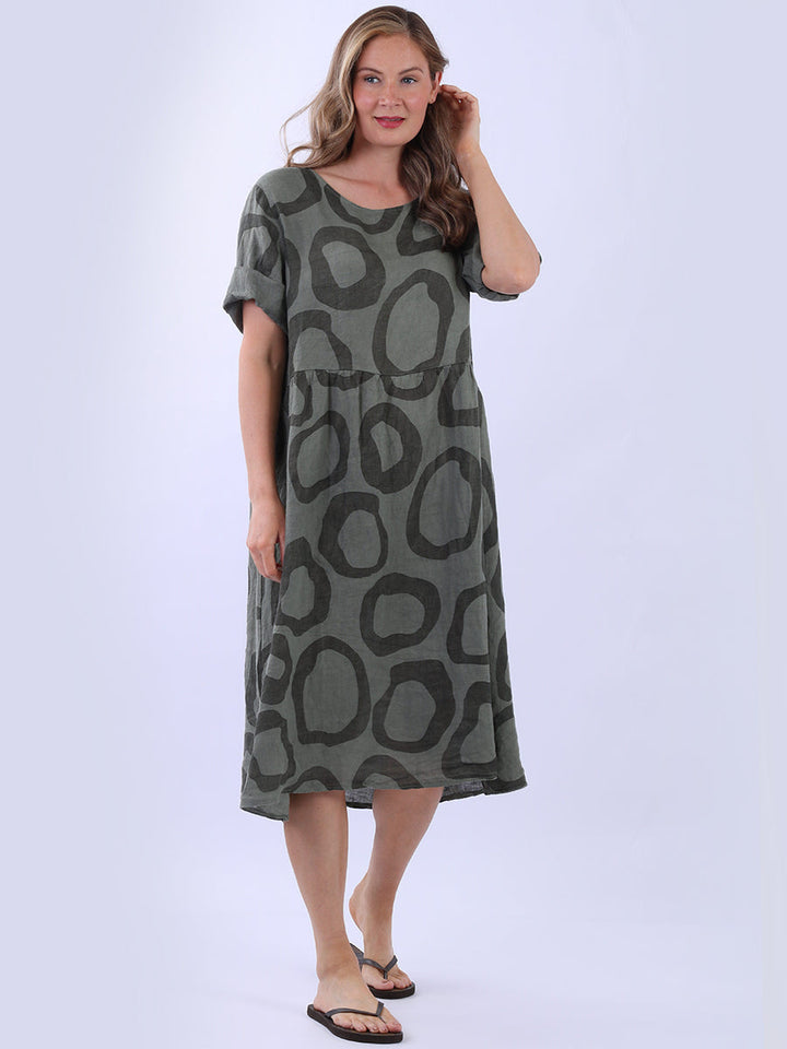 Plus Size Linen Dress Khaki