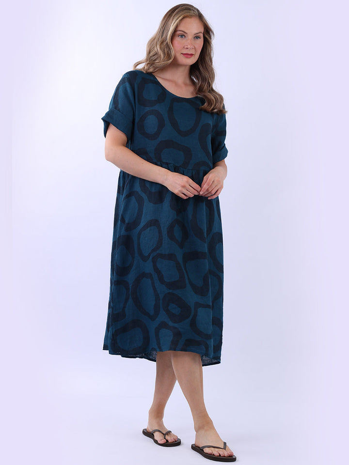 Plus Size Linen Dress Teal