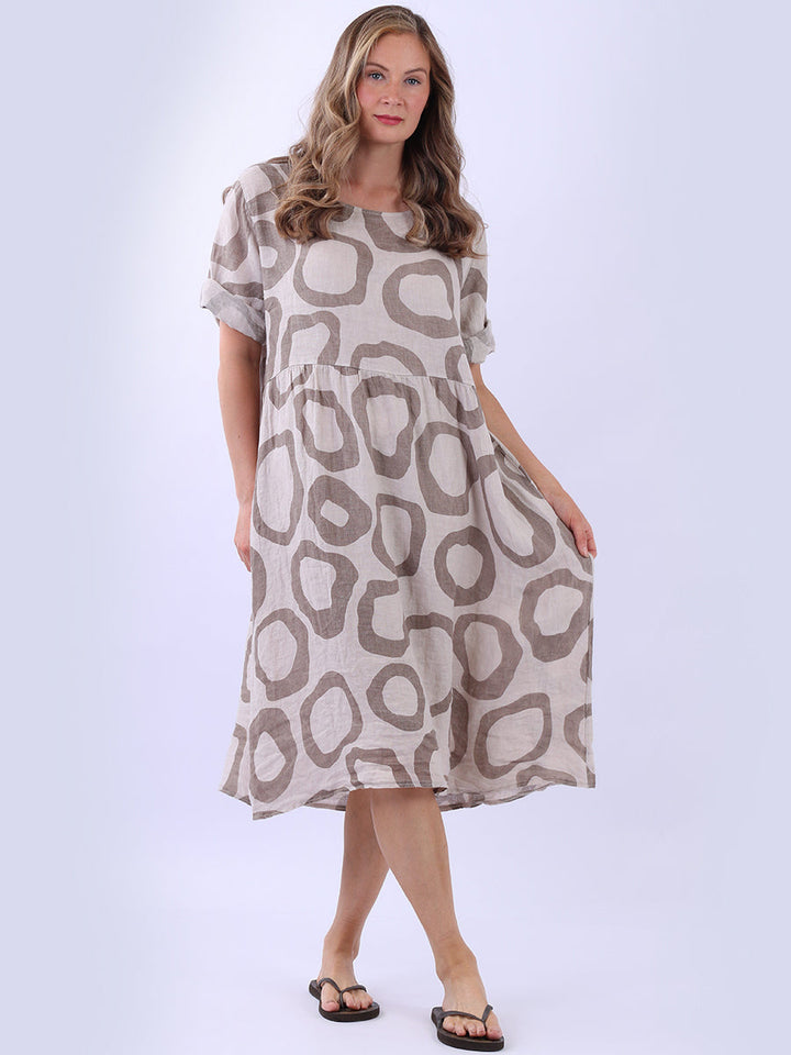 Plus Size Linen Dress Beige