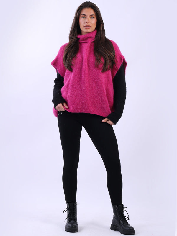 Women Woolen Baggy Crop Knitted Pullover