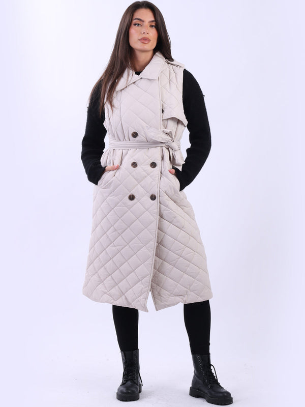 Women Plus Size Sleeveless Puffer Collared Gilet