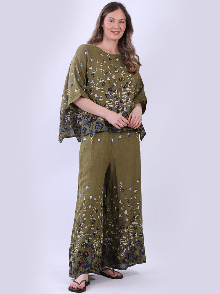 Linen Crop Top Olive