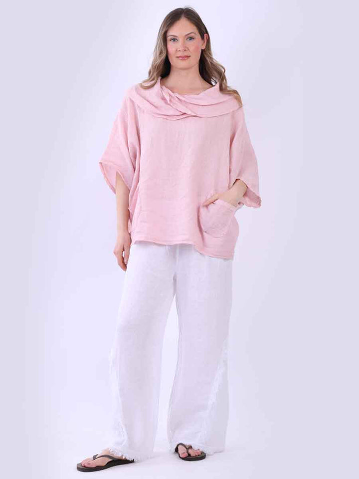 Linen Baggy Top Pink