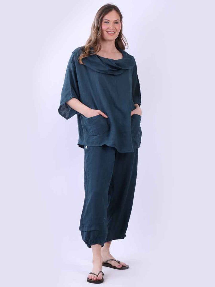 Linen Baggy Top Teal