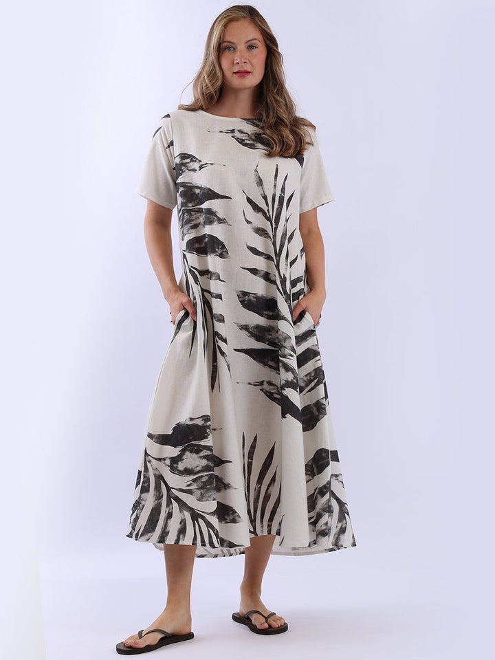 Summer Linen Dress Charcoal