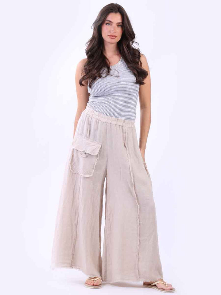 Plain Linen Trouser Beige