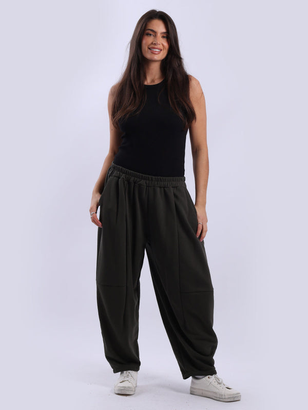Italian Women Relaxed Fit Solid Trouser