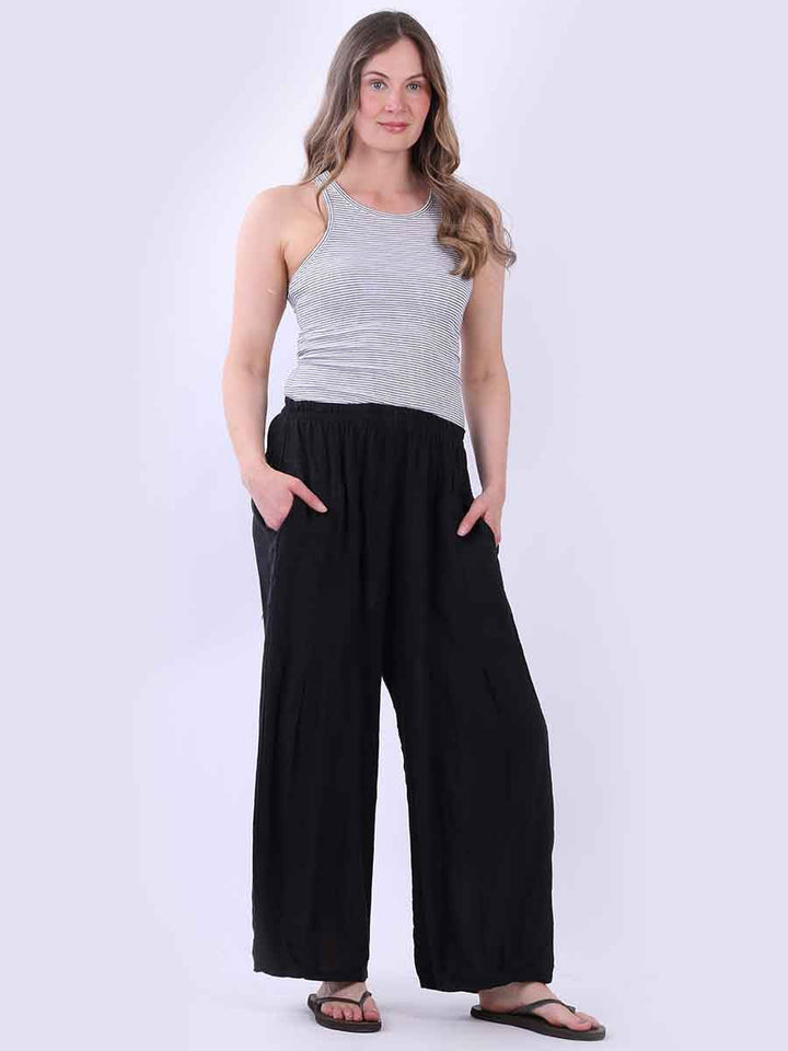 Plain Linen Pant Black