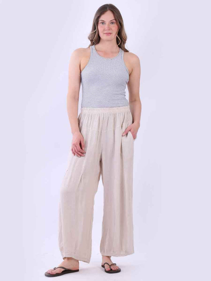 Plain Linen Pant Beige