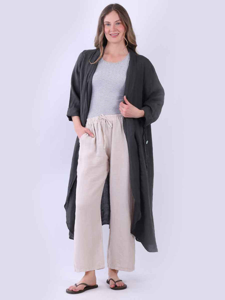 Sold Linen Cardigan Charcoal
