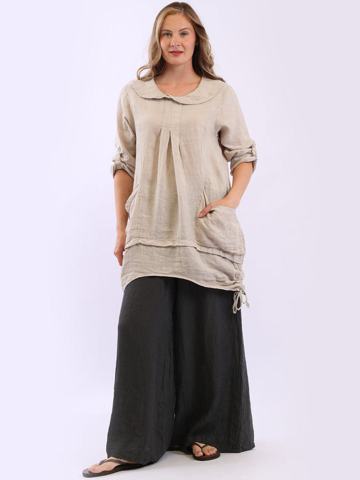 Linen Lagenlook Top Beige