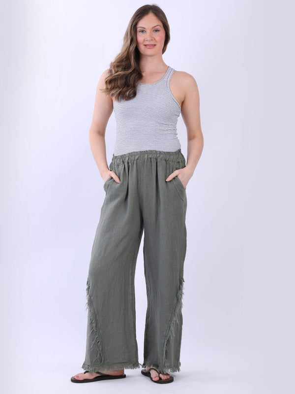 Women Linen Trouser Khaki