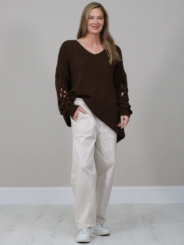 Plus Size Woolen Jumper Chocolate