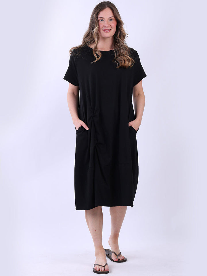Plus Size Cotton Dress Black