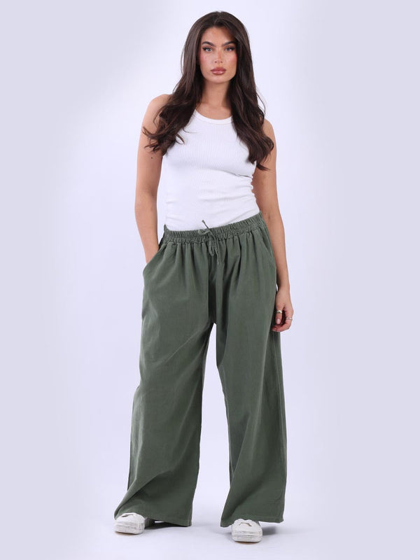 Solid Wide Leg Corduroy Palazzo Pant