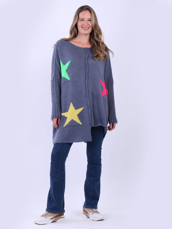 Plus Size Wool Knitted Star Jumper
