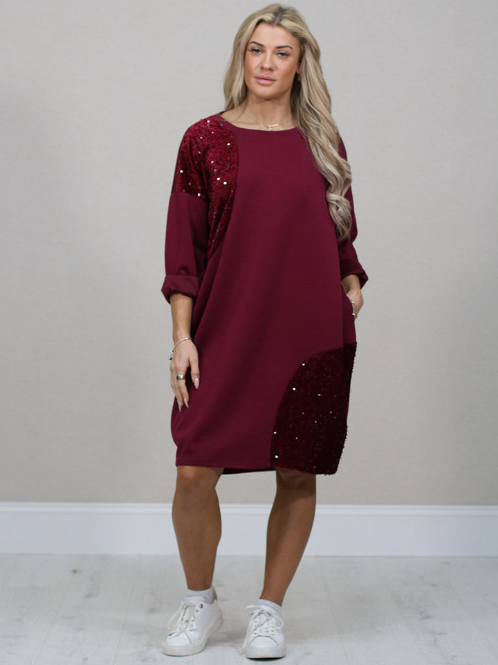 Plus Size Midi Dress Wine