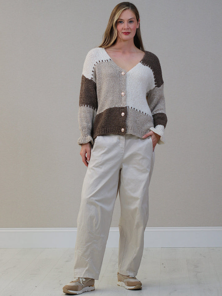 Wool Knitted Cardigan Beige