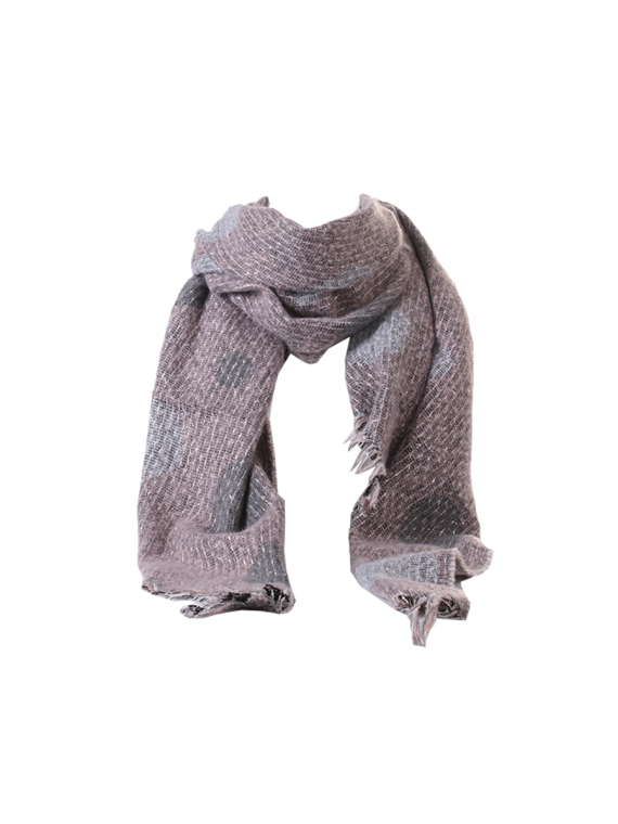 Italian Glittery Polka Dots & Strips Scarf-Pink