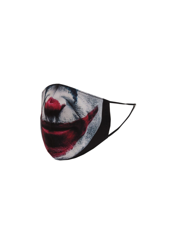 Made In Italy Joker Print Cotton Face Masks-Black