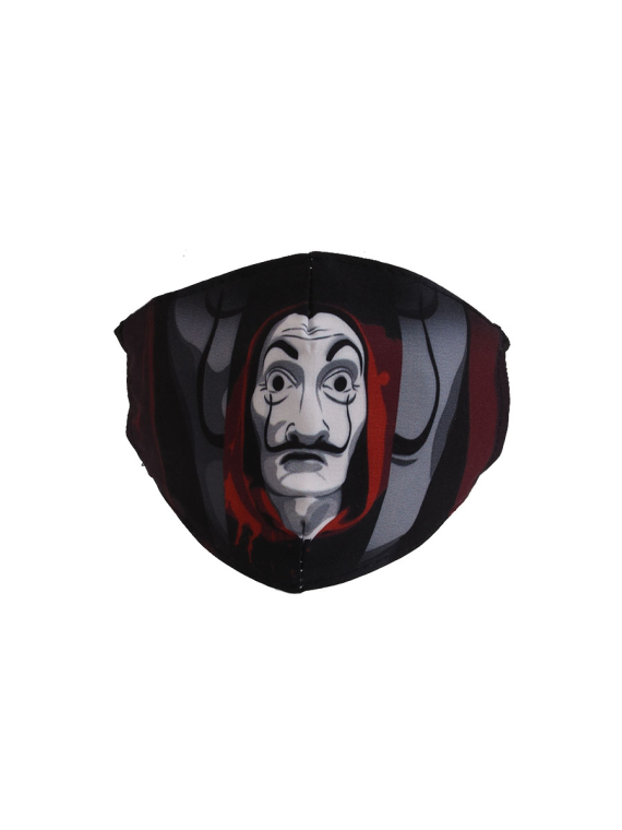 Made In Italy Money Heist Dali Cotton Face Masks-Black
