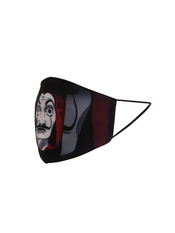Made In Italy Money Heist Dali Cotton Face Masks-Black side