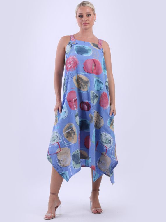 Tulip Dress Plus Size Women Italian Lagenlook Pocket Plain Sleeveless Linen  Midi
