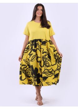 Made In Italy Plus Size Cotton Floral Dress