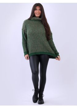 Made In Italy Lagenlook Stripy Knit Wooly Sweater