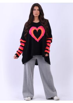 Italian Women Heart Knitted Woolen Multi Jumper