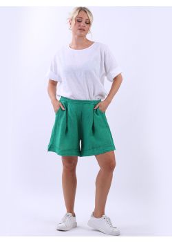 Italian Plus Size Linen Women Short