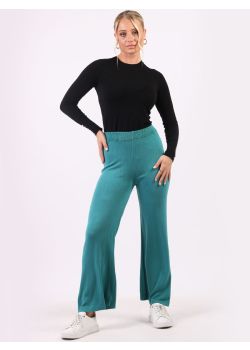 Italian Plain High Wasit Wide Leg Cozy Knitted Pant