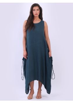 M Made in Italy Linen Tank Dress Violet