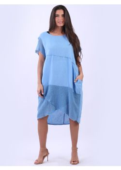 Italian Mesh Net Linen Lagenlook Quirky Dress