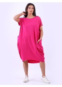 Italian Plus Size Cotton Lagenlook Midi Dress