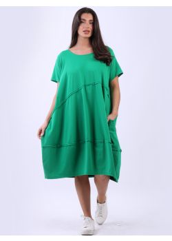 Italian Plus Size Women Lagenlook Cotton Dress
