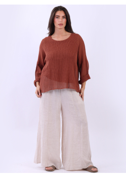 Italian Double Layered Mesh Net Baggy Crop Top