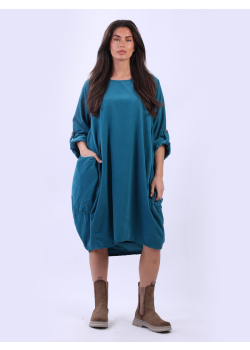 Italian Corduroy Lagenlook Hi Lo Swing Dress
