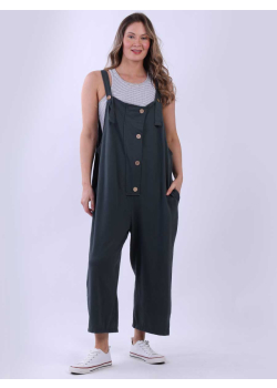 Italian Plain Front Buttoned Strappy Dungaree