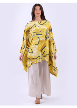 Italian Sequin Batwing Printed Chunky Top