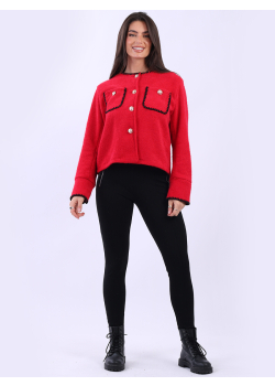 Made In Italy Women Button Down Crop Jacket