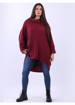 Italian Plus Size Lagenlook Batwing Cotton Top