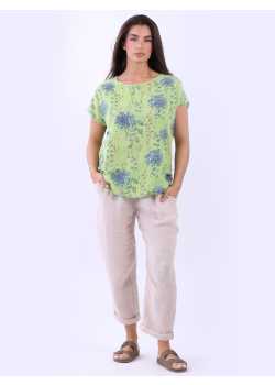 Floral Print Cotton Italian Crop Top