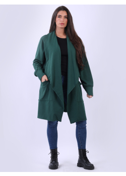 Made In Italy Open Front Cotton Cardigan