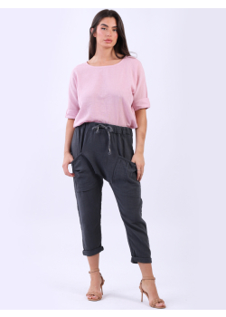 Made In Italy Women Cotton Trouser