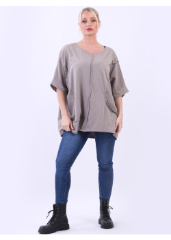 Made In Italy Side Hopsack Baggy Cotton Top