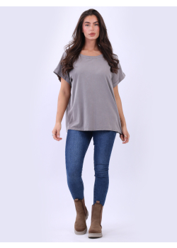 Italian Solid Vintage Wash Raw Edges Cotton Tee