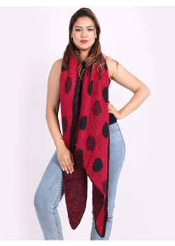 Italian Warm Polka Dots Print Lana Wool Ladies Scarf