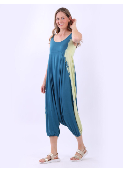Italian Tie Dyed Strappy Shoulders Harem Jumpsuit