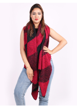 Made In Italy Woolen Stripy Color Blocks Ladies Scarf